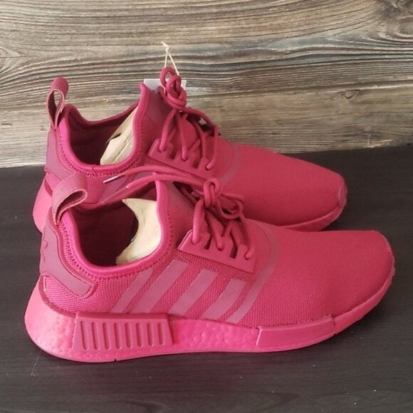New Adidas NMD R1 Burgundy Red Womens Sneakers Size 7 Lightweight Walking Casual - Picture 5 of 10